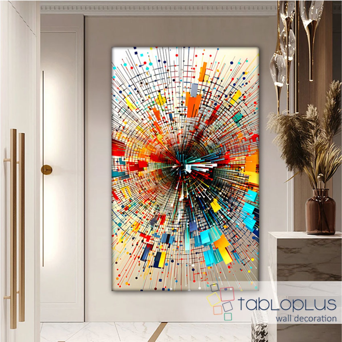 Abstract Colorful Hole Textured Partial Oil Painting